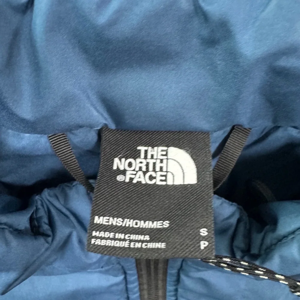 The North Face Mens Tamburello Puffer Vest Blue Full Zip Quilted Sz S Insulated